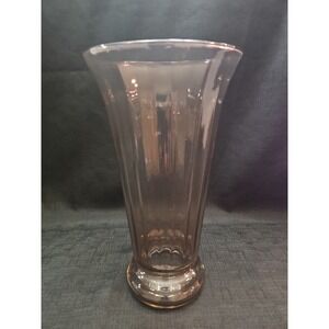 Gorgeous Indiana Glass Roman Column Vase #31695 In Smoke Color 10.5 Inches Tall